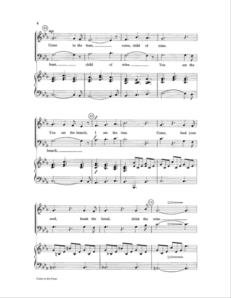 Come to the Feast Come to the Feast 2-Part scores gallery preview page 4
