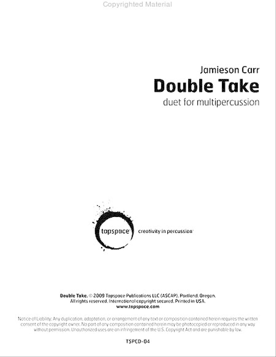 Double Take Snare Drum scores gallery preview page 2