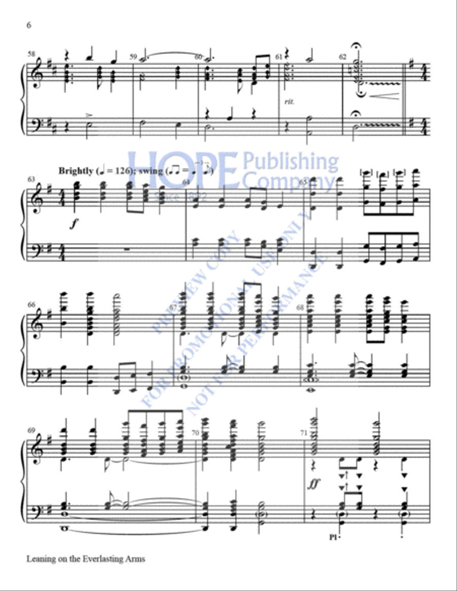 Leaning on the Everlasting Arms Handbell Choir scores gallery preview page 7