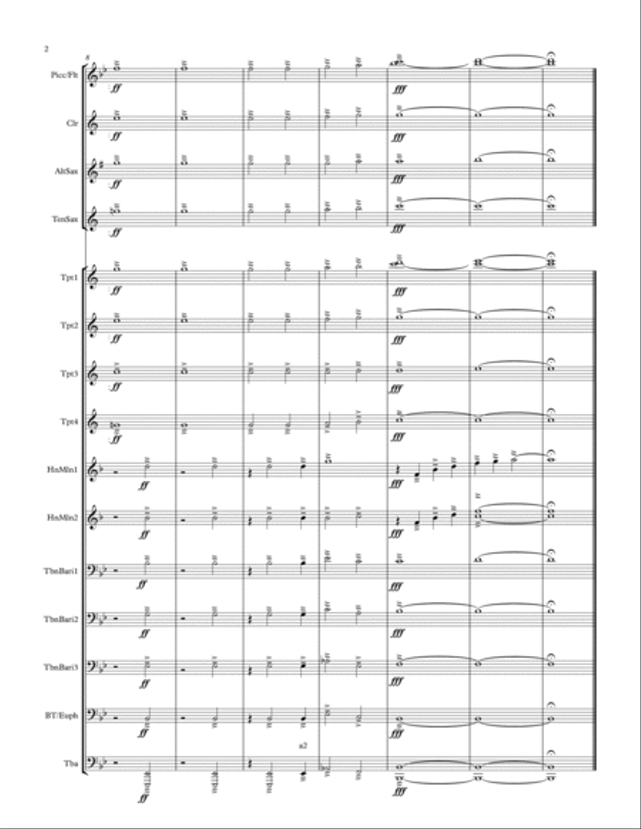 Kingsmen Warmup Chorale for Marching Band Marching Band scores gallery preview page 2