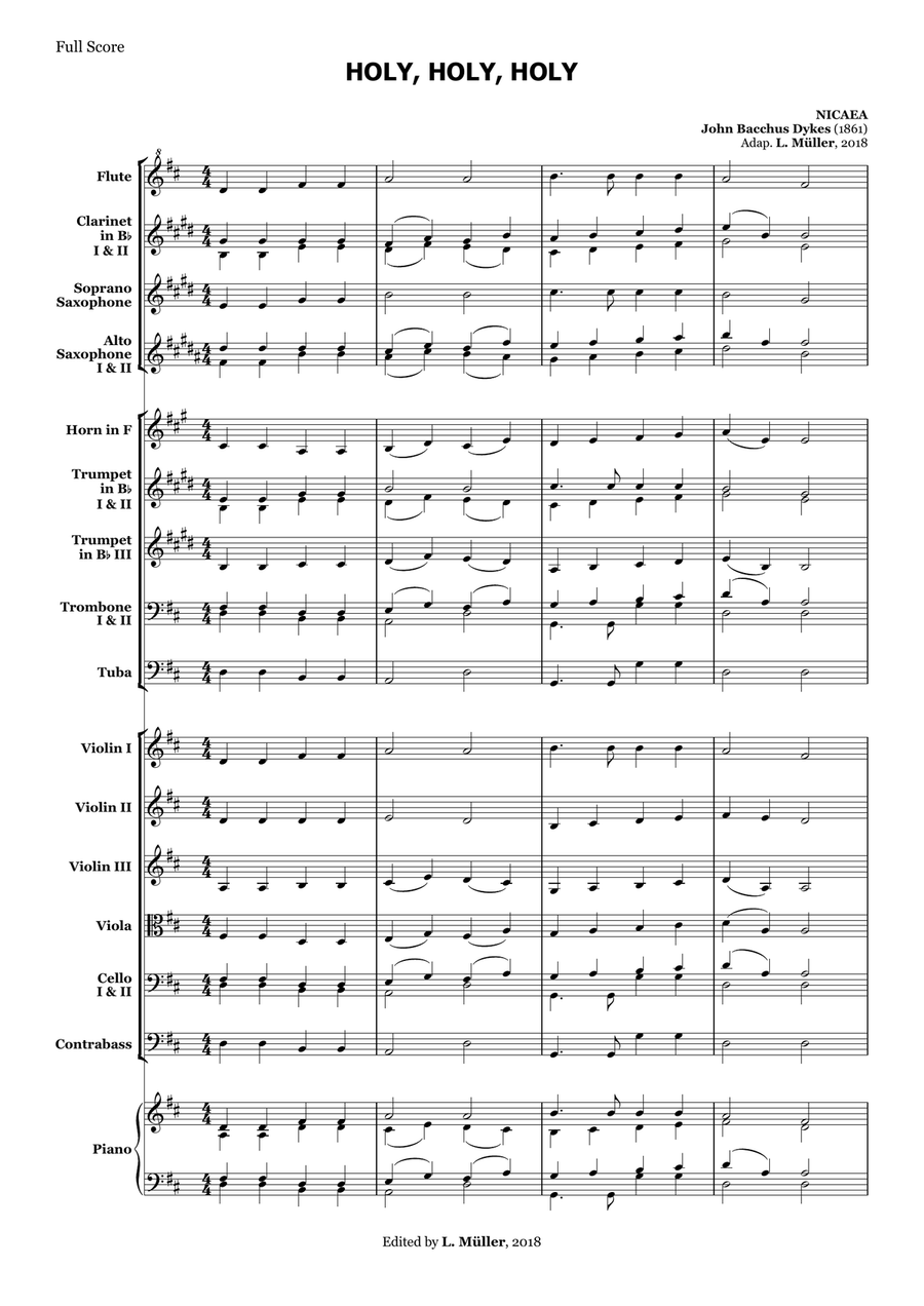 Holy, Holy, Holy - for Beginner Orchestra.