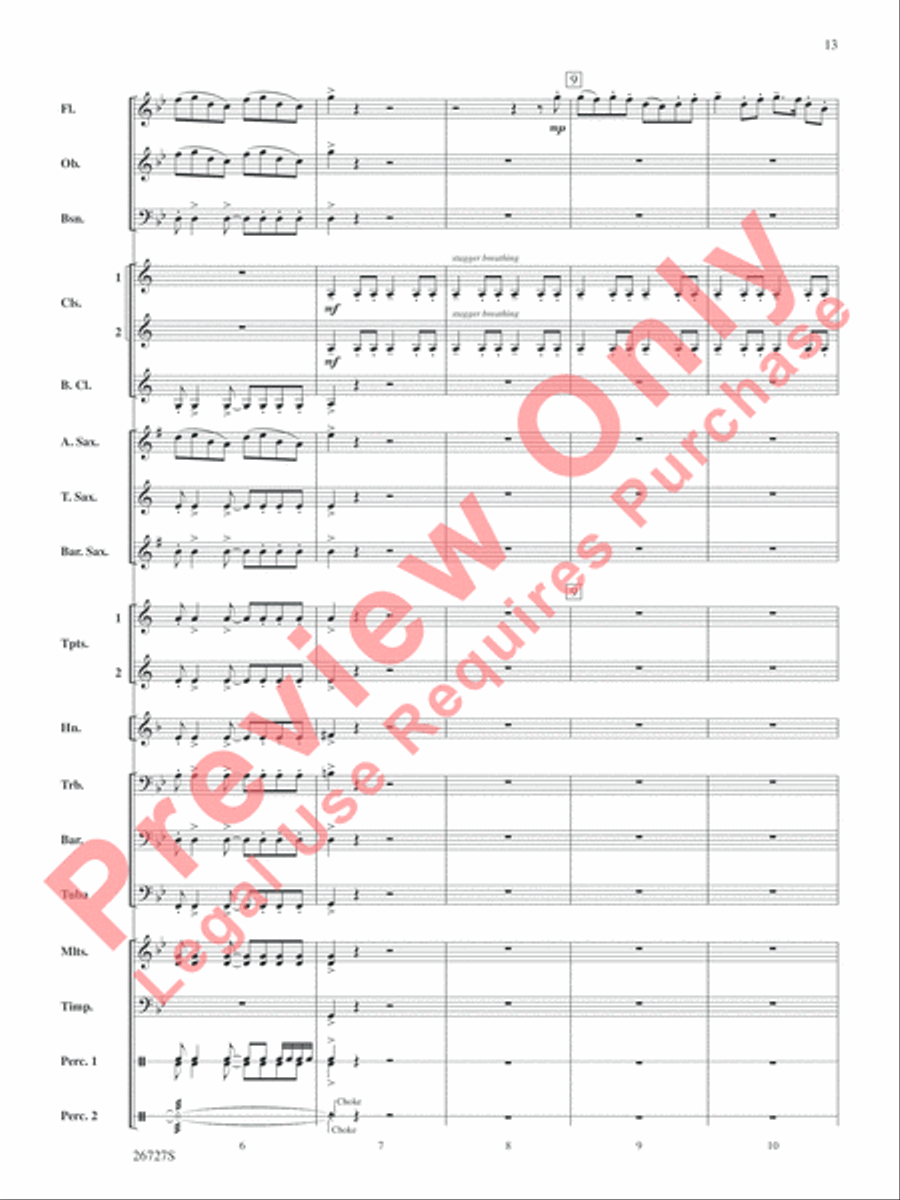 Evangeline: Two Cajun Songs Concert Band scores gallery preview page 14
