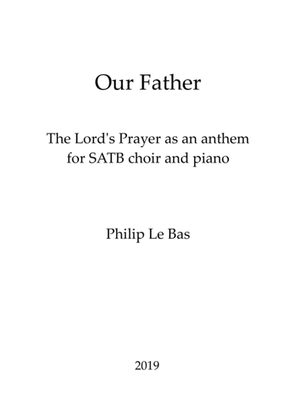 Our Father for SATB choir and piano image number null