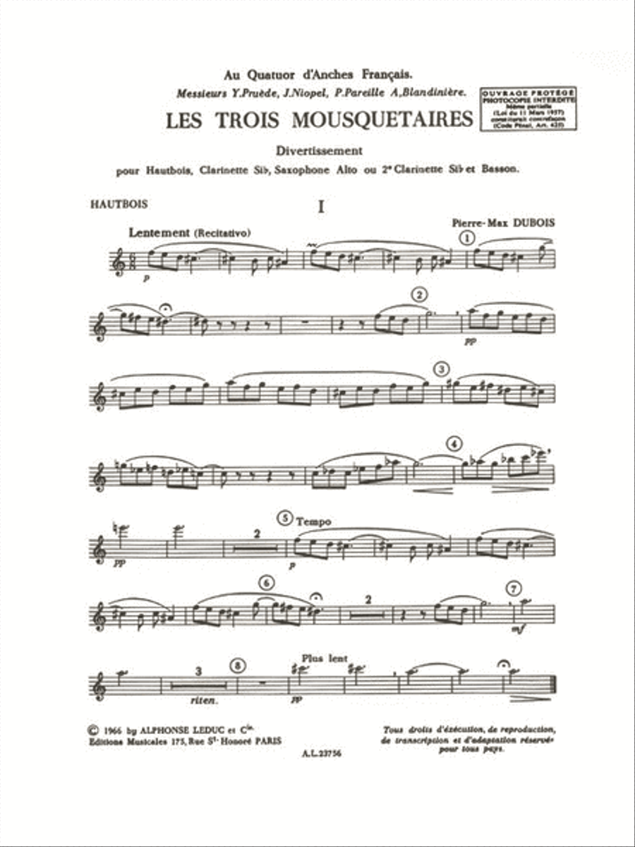 Les 3 Mousquetaires, Divertissement (quartet-woodwind) Woodwind Quartet scores gallery preview page 2