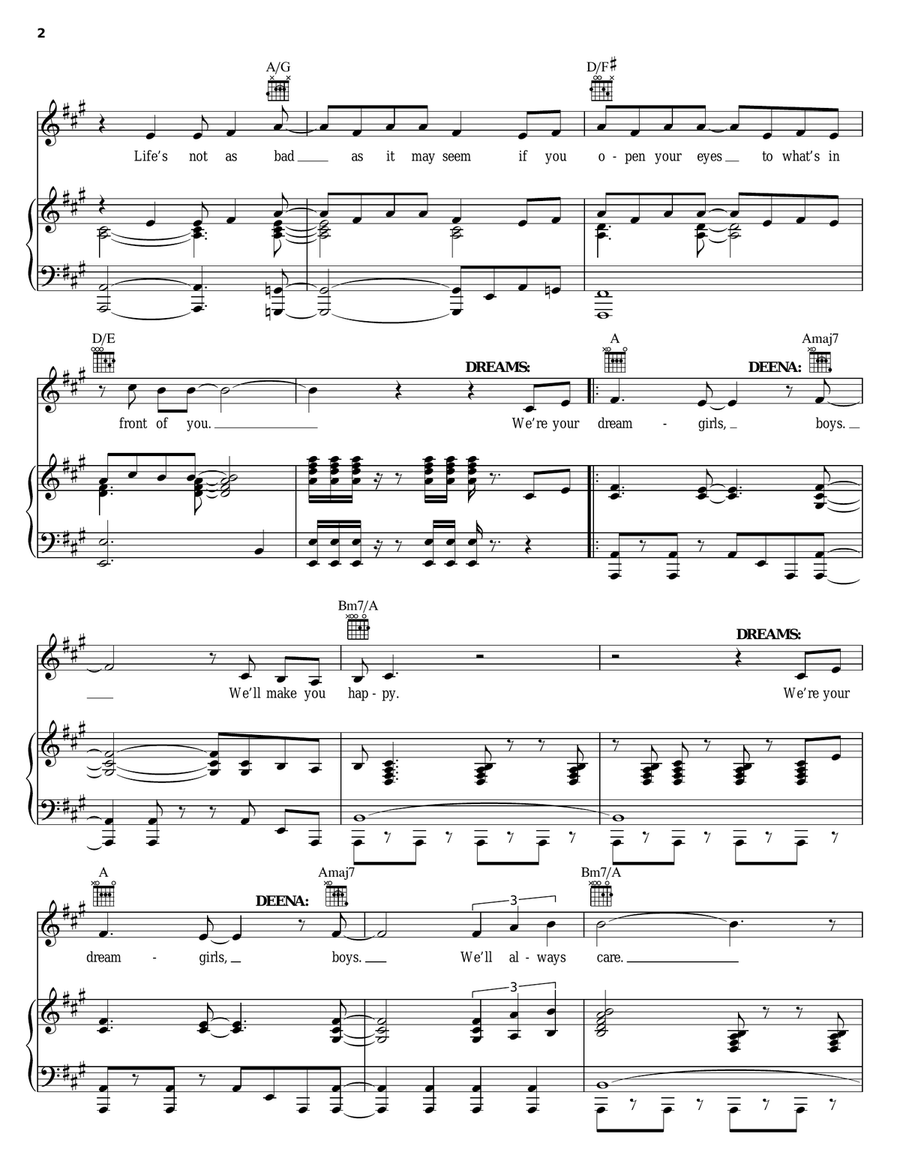 Dreamgirls Piano, Vocal, Guitar scores gallery preview page 2