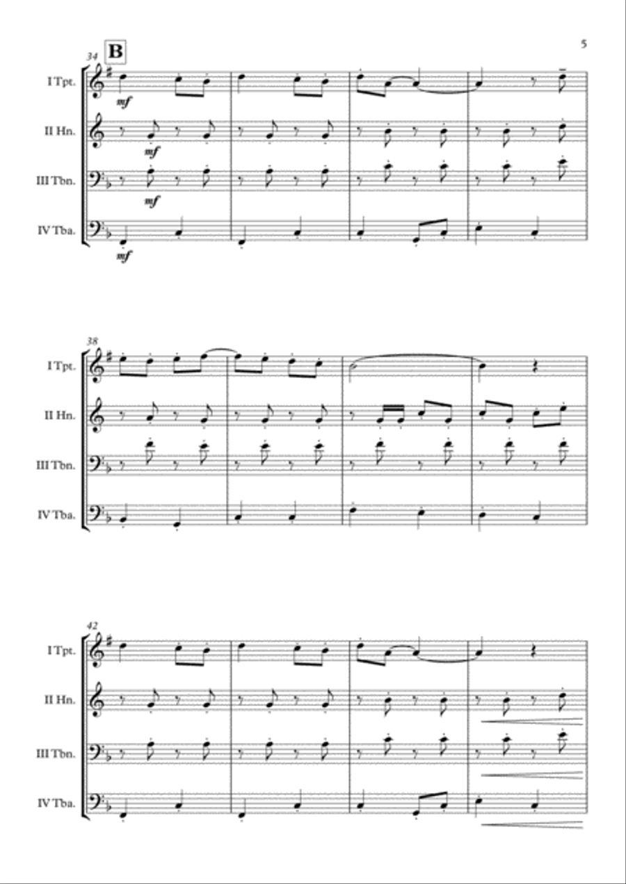 Wallace And Gromit Theme Brass Quartet scores gallery preview page 6