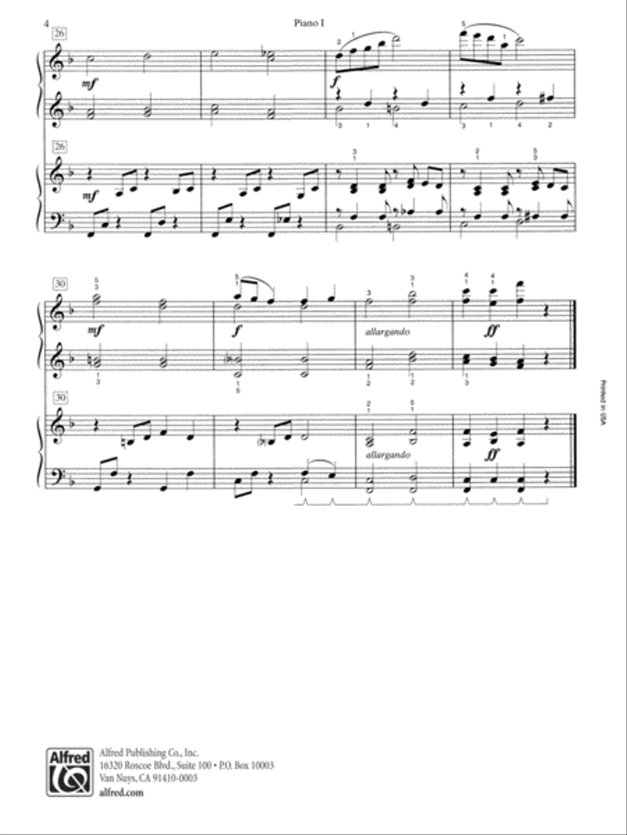 The Joy of Spring - Piano Quartet (2 Pianos, 8 Hands) Cello scores gallery preview page 3