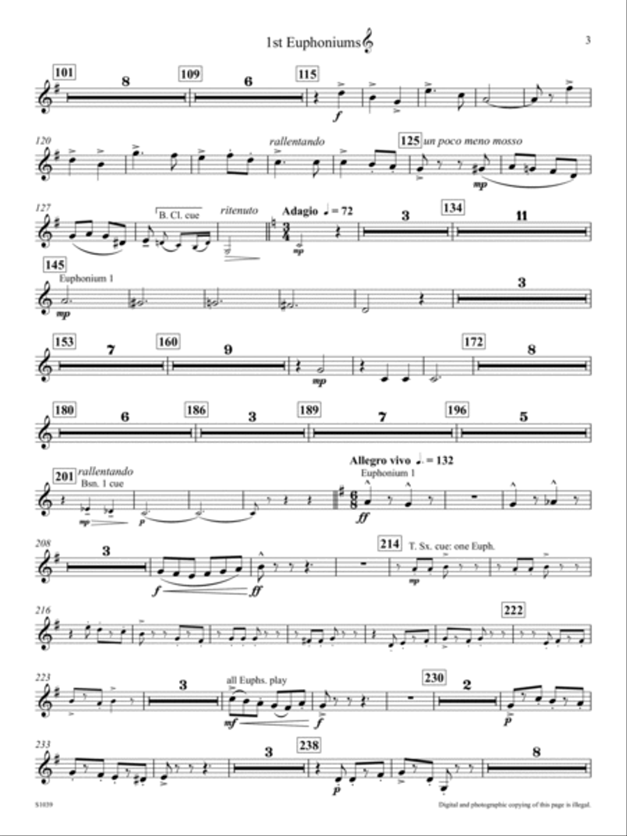 Concertino for Bassoon and Wind Ensemble - Bb Euphonium 1 T.C. Concert Band scores gallery preview page 2