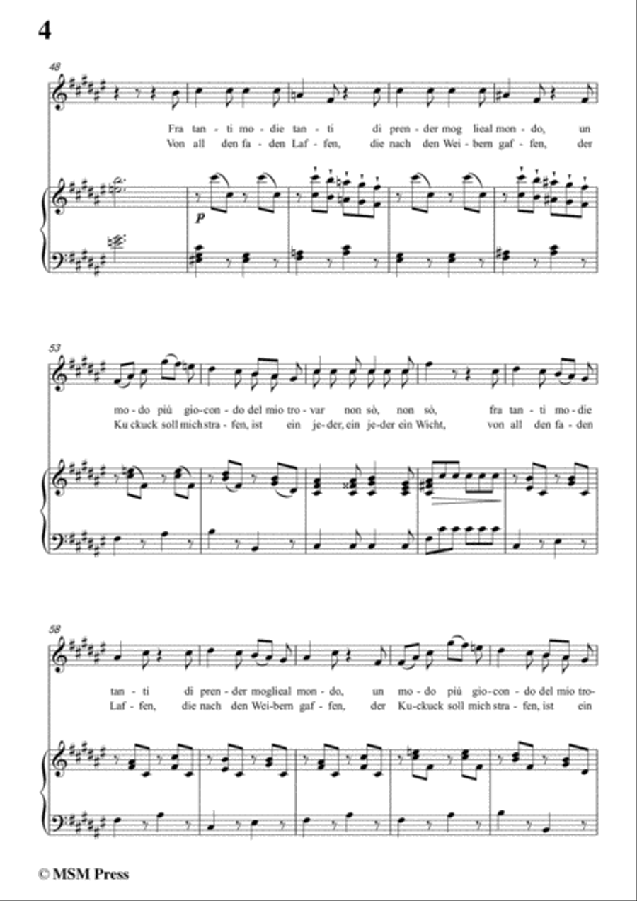 Schubert-Il modo di prender moglie,Op.83 No.3,in F sharp Major,for Voice&Piano Voice scores gallery preview page 6