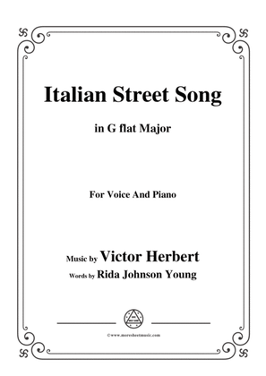 Book cover for Victor Herbert-Italian Street Song,in G flat Major,for Voice and Piano