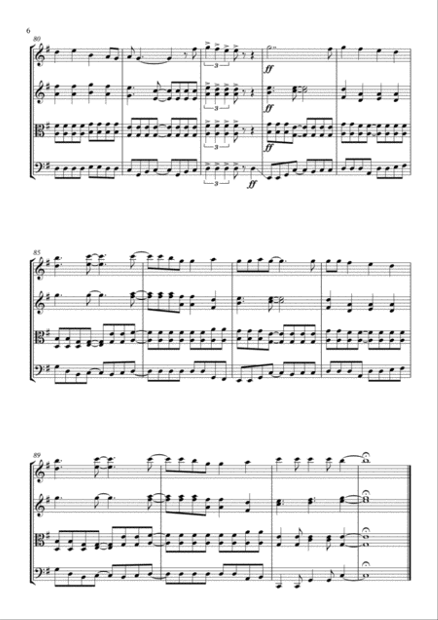 Livin' On A Prayer String Quartet scores gallery preview page 6