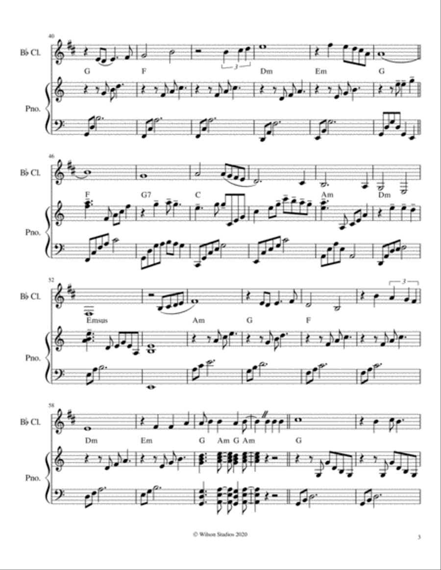 Wayfaring Stranger Clarinet Solo scores gallery preview page 3