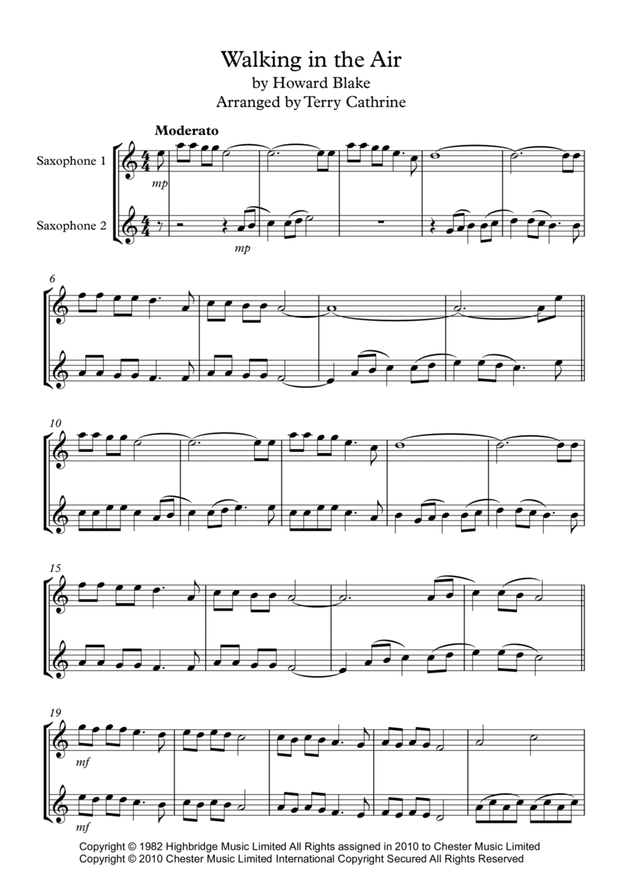 Walking In The Air Walking In The Air Woodwind Duet scores gallery preview page 1