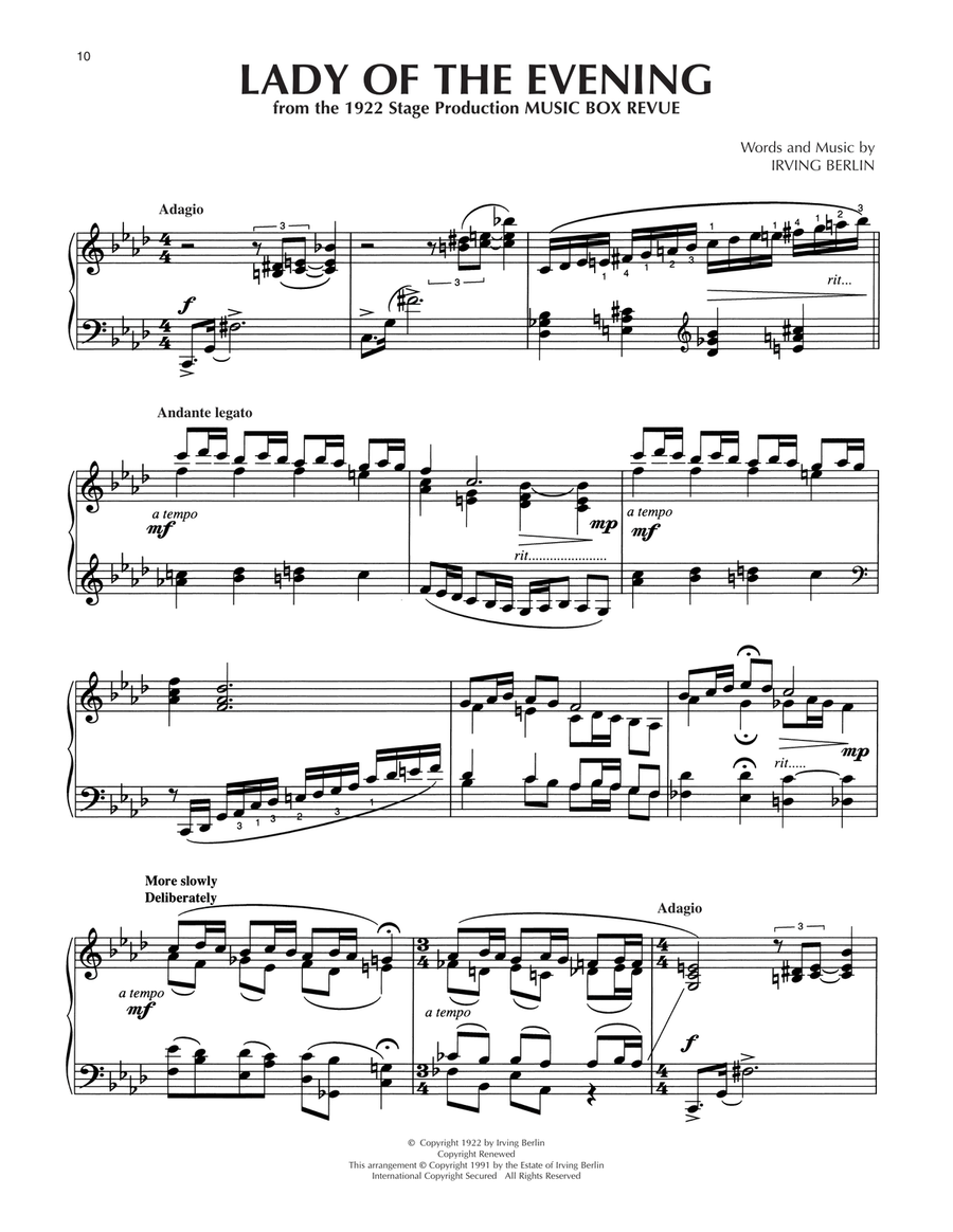 Lady Of The Evening (arr. Dick Hyman) Piano Solo scores gallery preview page 1