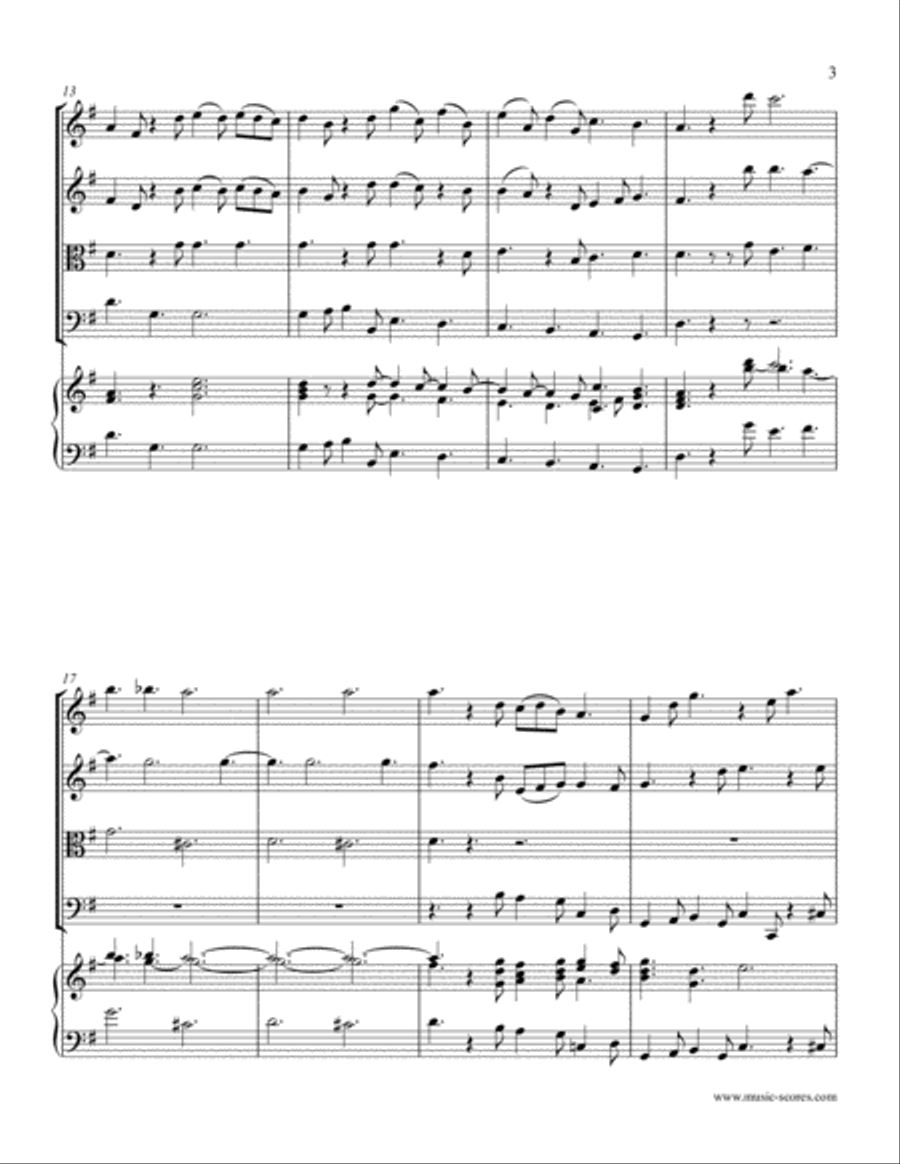 Pastorale from Christmas Concerto - String Quartet (optional Harpsichord) String Quartet scores gallery preview page 3