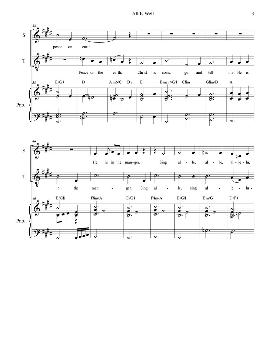 All Is Well Piano scores gallery preview page 3