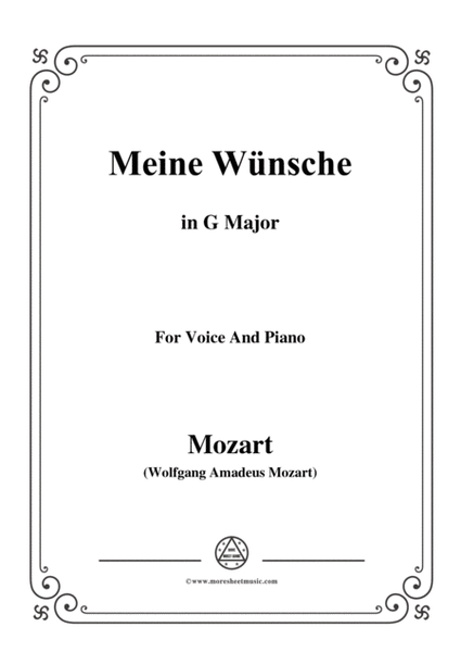 Mozart-Meine wünsche,in G Major,for Voice and Piano image number null