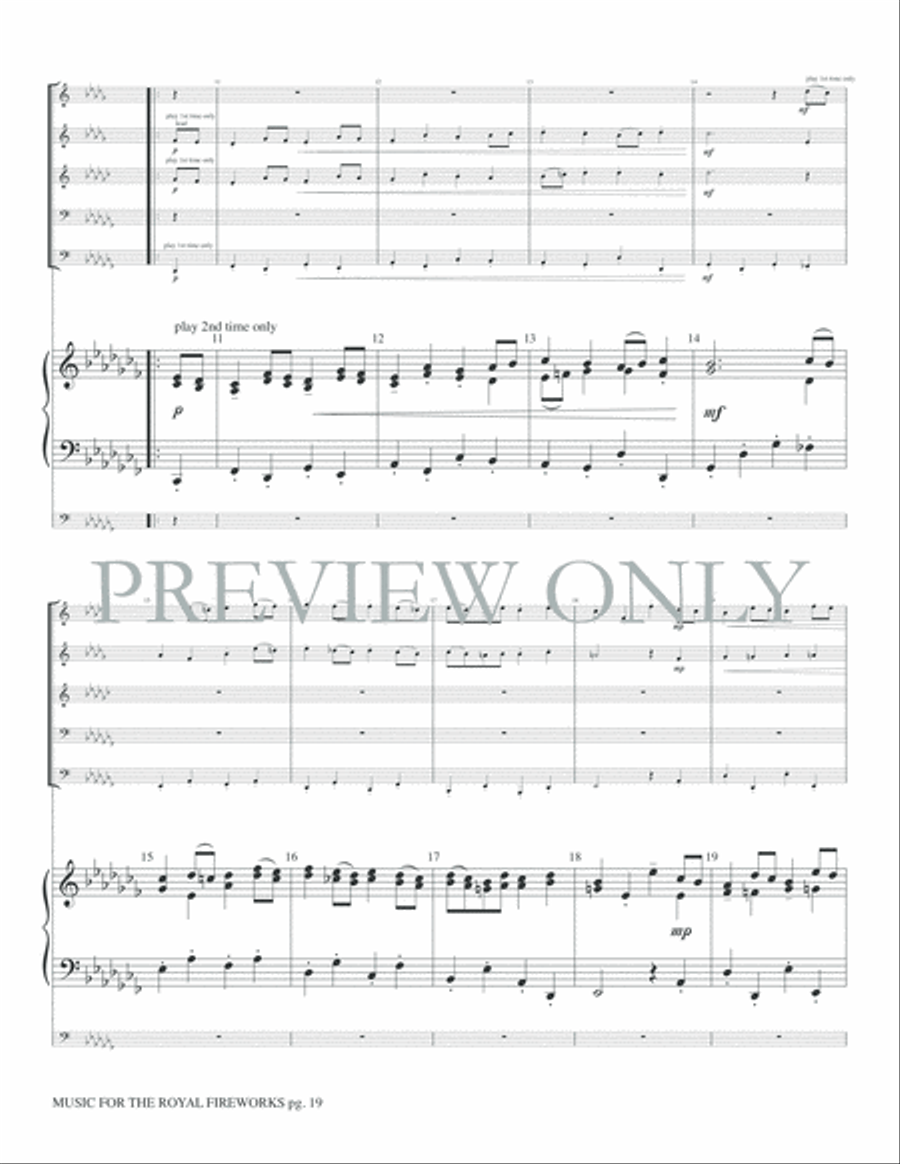 Music for the Royal Fireworks Brass Ensemble scores gallery preview page 21