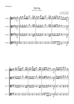 Spring (from Four Seasons of Antonio Vivaldi) for Viola Quartet
