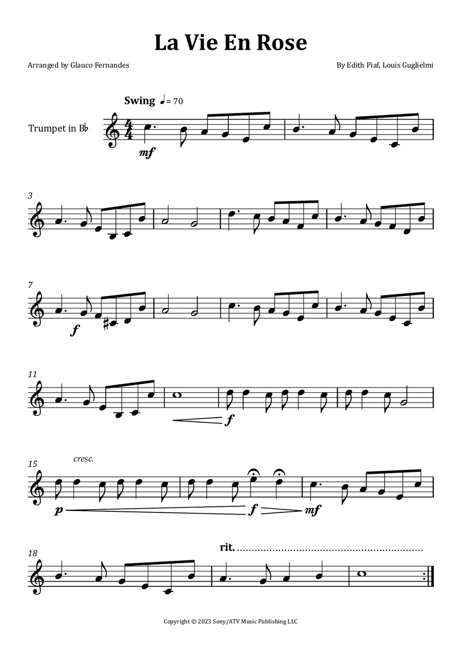 La Vie En Rose Chamber Music scores gallery preview page 1