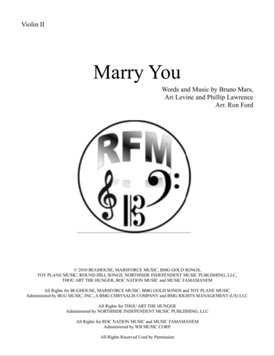 Marry You String Quartet scores gallery preview page 5