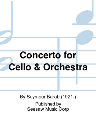 Book cover for Concerto for Cello & Orchestra