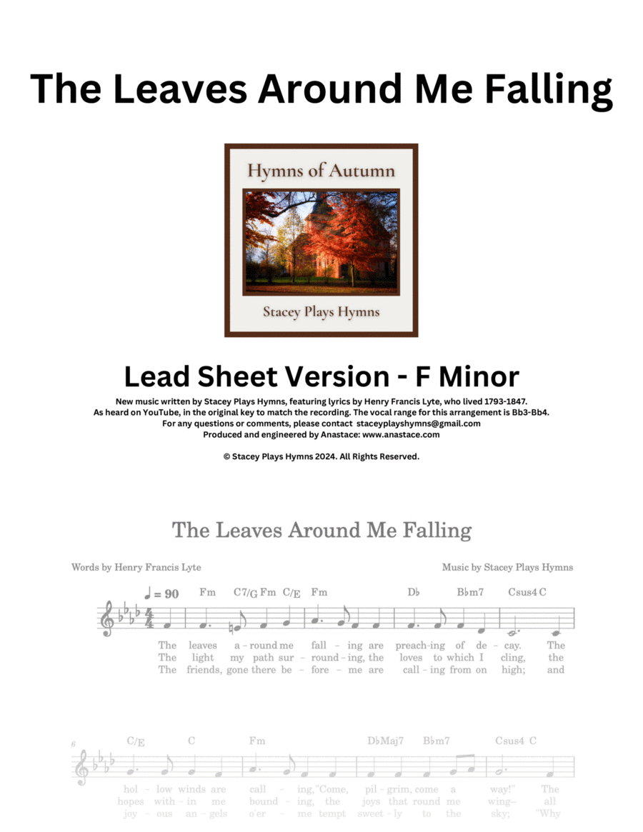 The Leaves Around Me Falling [Lead Sheet F Minor] image number null
