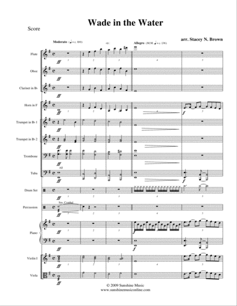Wade in the Water Full Orchestra scores gallery preview page 1