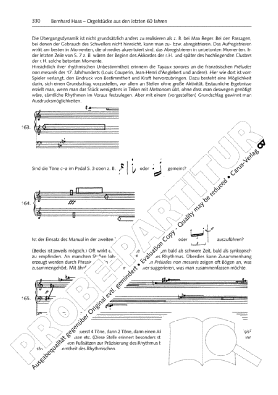 Orgelschule zur historischen Auffuhrungspraxis Organ Solo scores gallery preview page 331