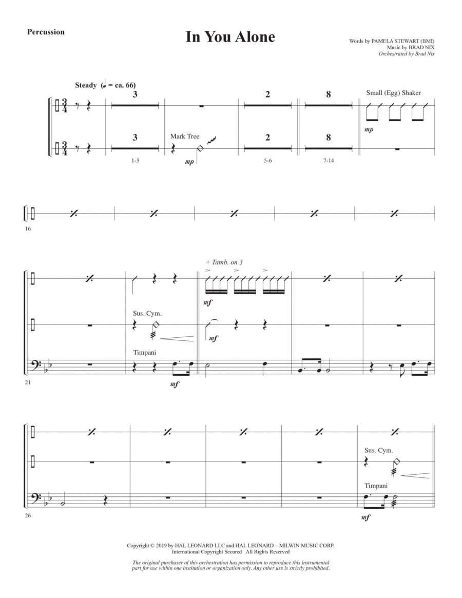 In You Alone - Percussion Choir scores gallery preview page 1