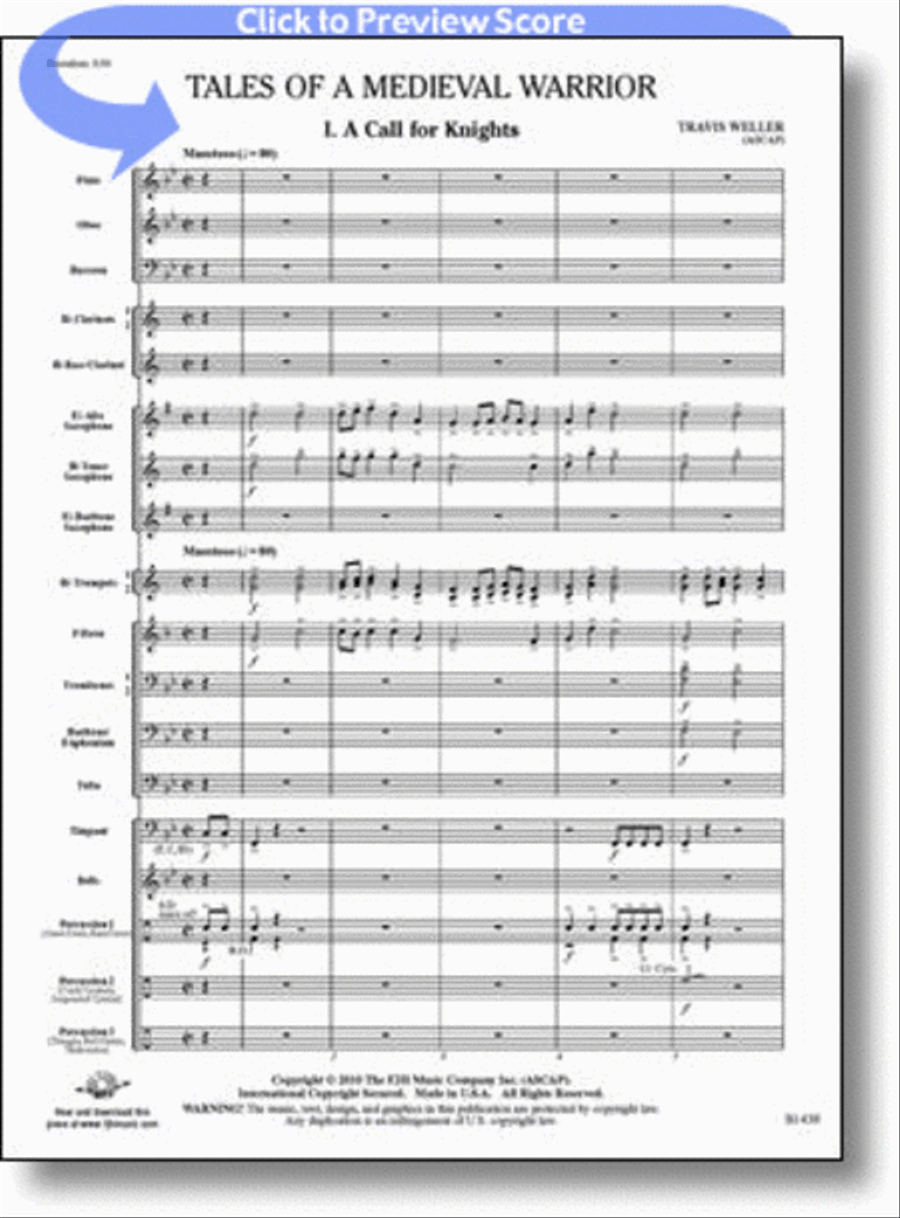 Tales of a Medieval Warrior Concert Band scores gallery preview page 1