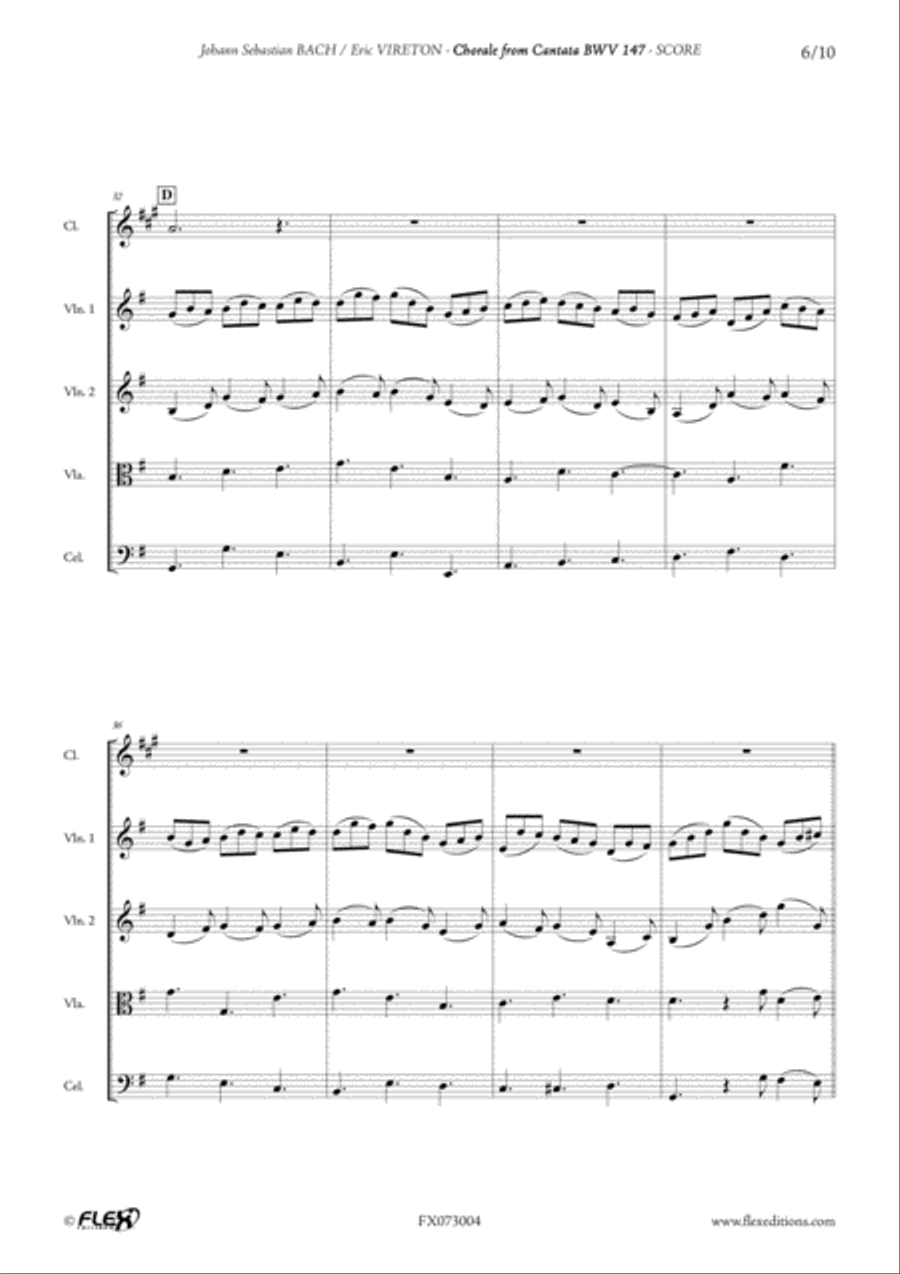 Chorale from Cantata BVW 147 Cello scores gallery preview page 6