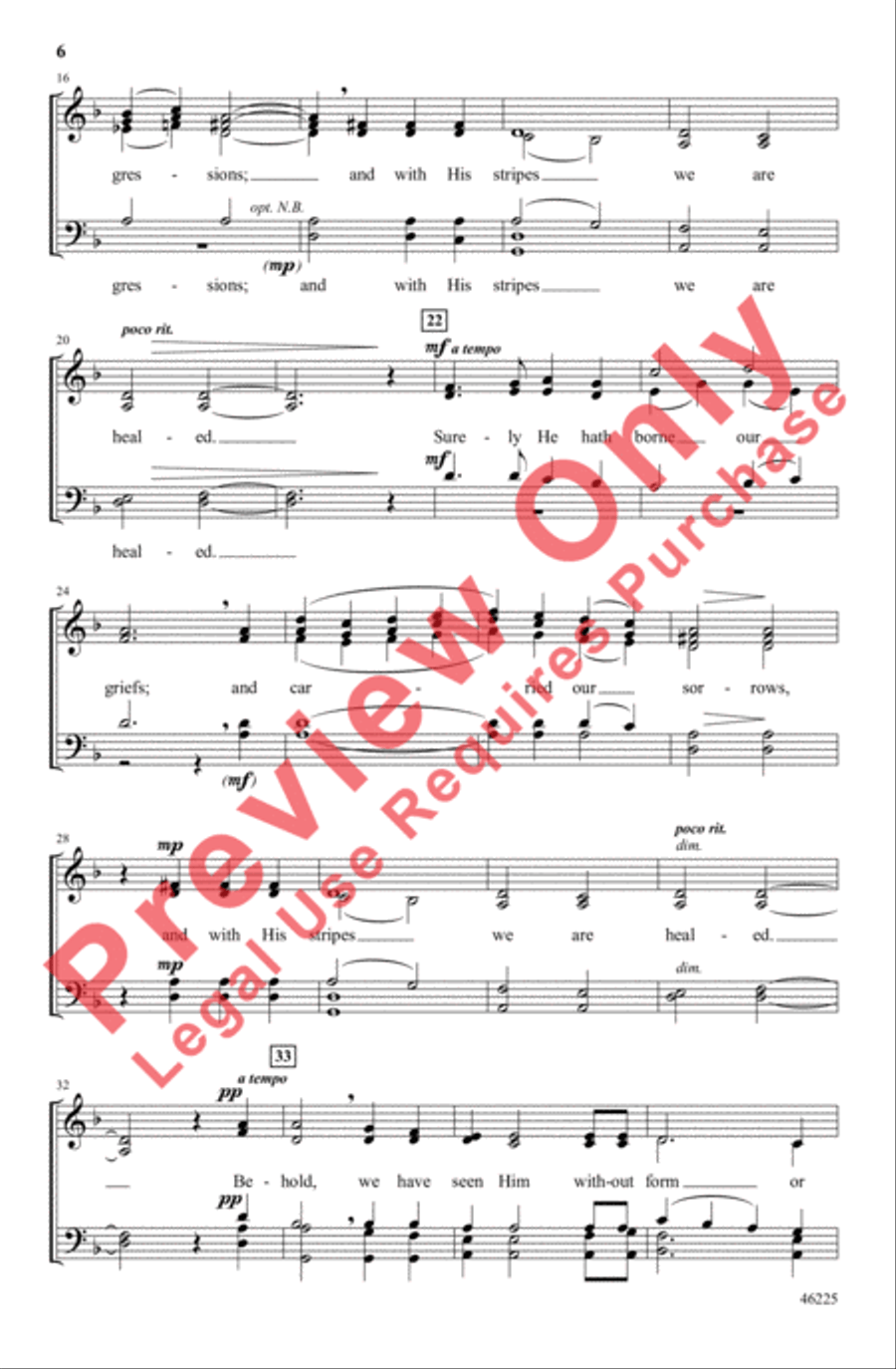 Two Lenten Meditations 4-Part scores gallery preview page 6