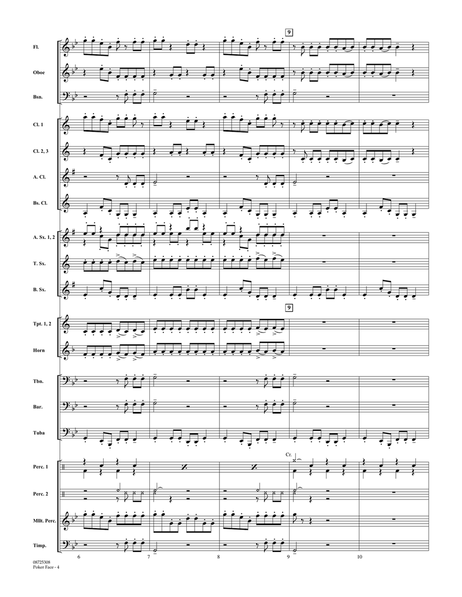 Poker Face - Full Score Concert Band scores gallery preview page 3