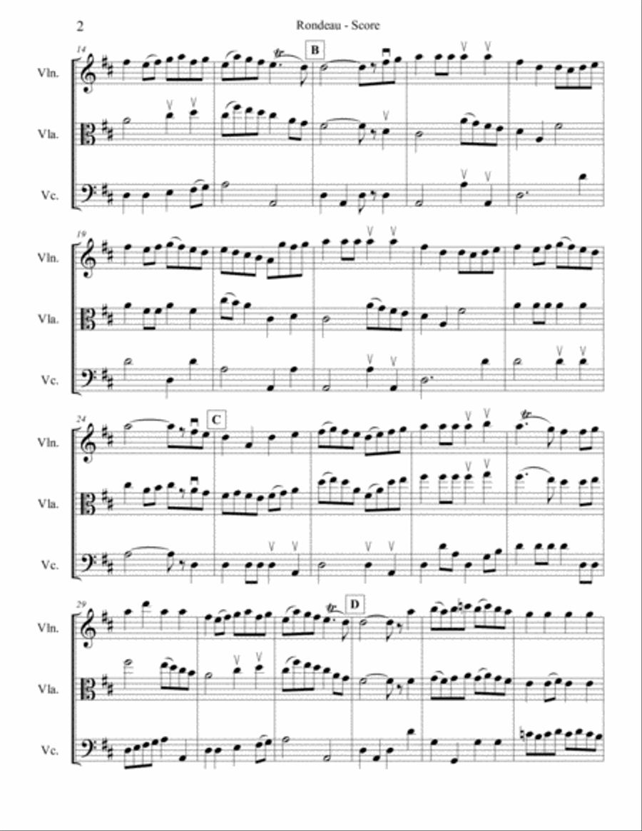 Mouret Rondeau for String Trio String Trio scores gallery preview page 2