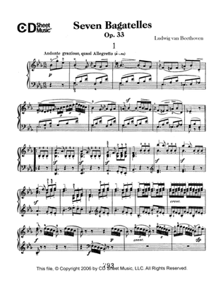 Book cover for Bagatelles (7), Op. 33