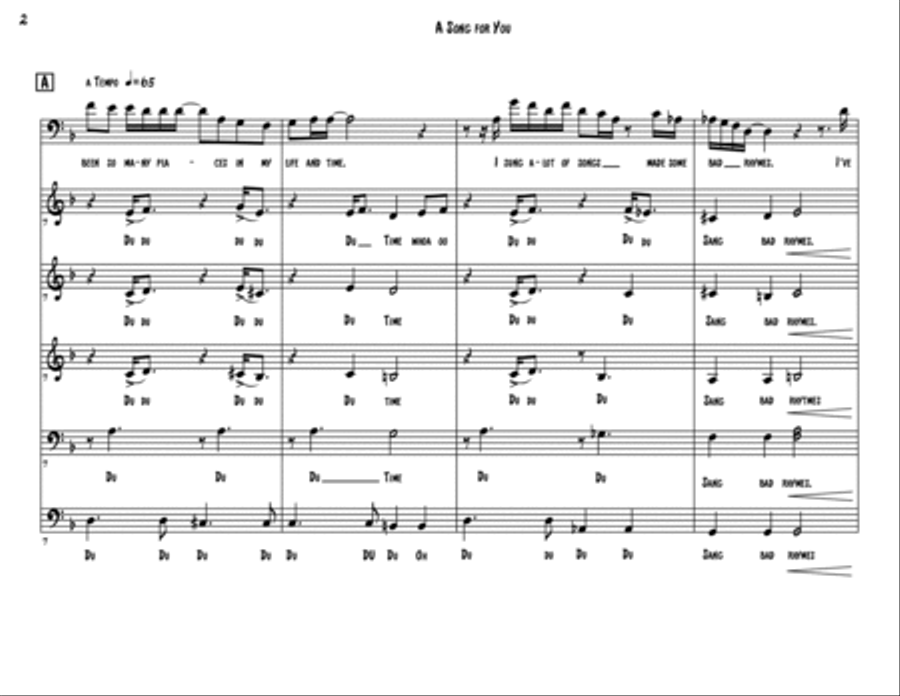 A Song For You 4-Part scores gallery preview page 2