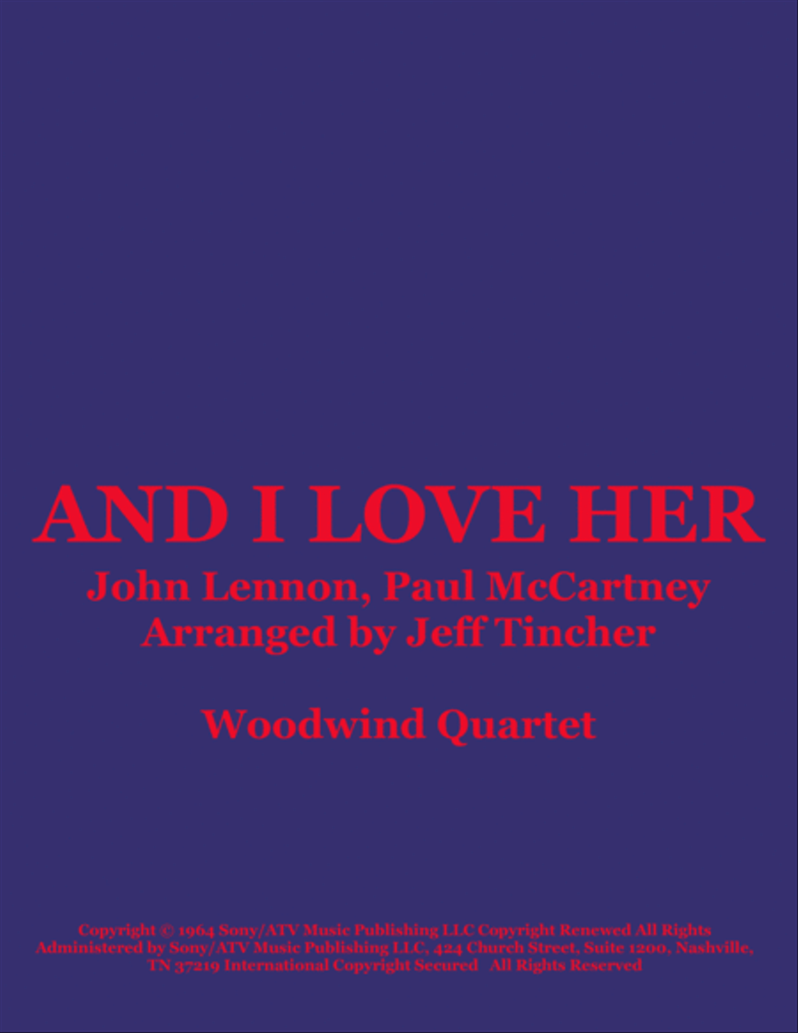 And I Love Her And I Love Her Woodwind Quartet scores gallery preview page 1