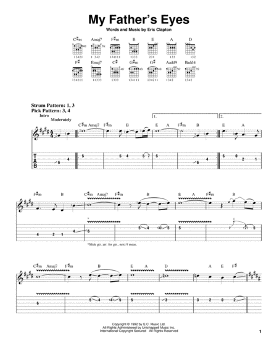 My Father's Eyes Acoustic Guitar scores gallery preview page 1