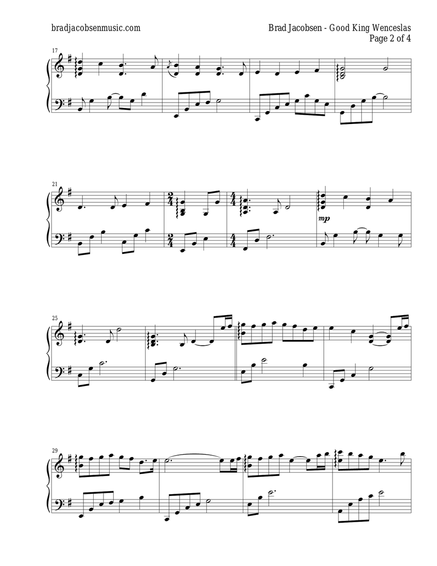 Good King Wenceslas Good King Wenceslas Piano Solo scores gallery preview page 2