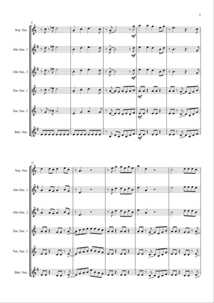 Smoke On The Water Woodwind Ensemble scores gallery preview page 3