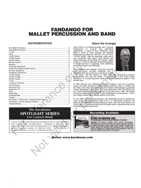 Fandango for Mallet Percussion and Band image number null
