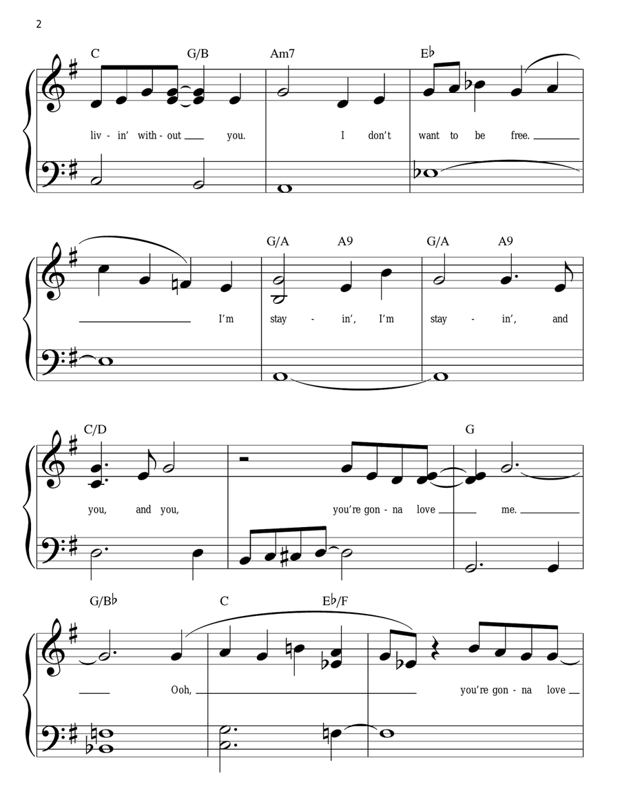 And I Am Telling You I'm Not Going Easy Piano scores gallery preview page 2