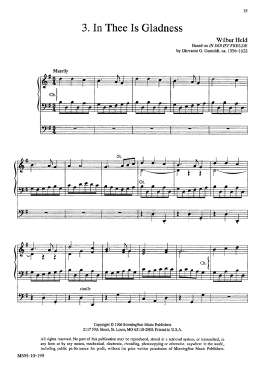 In Thee Is Gladness Organ scores gallery preview page 1