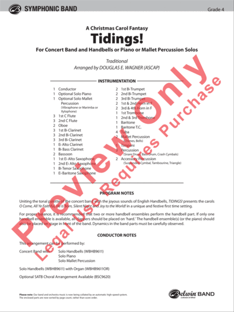 Tidings! (A Christmas Carol Fantasy) Concert Band scores gallery preview page 2
