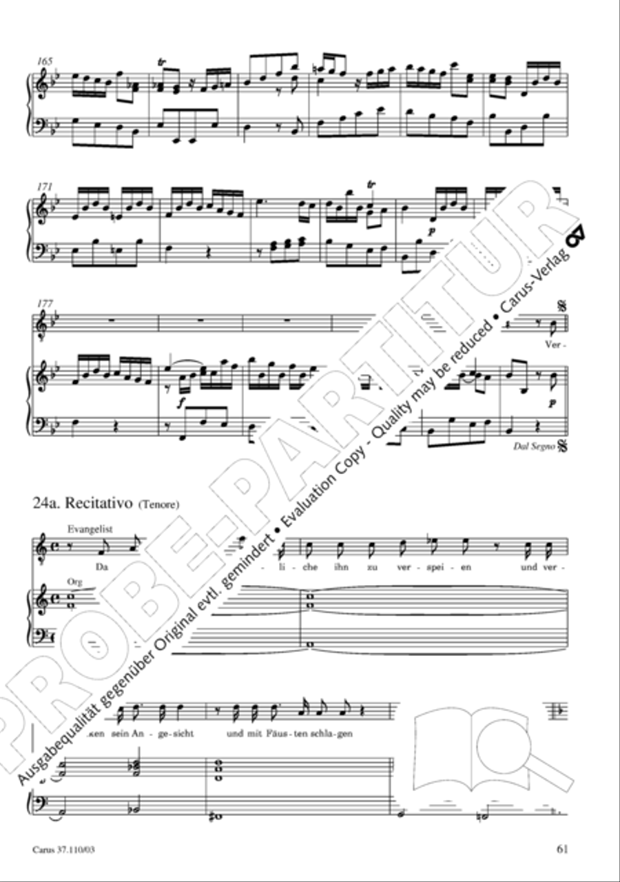 Markuspassion. Werkausgabe Reihe 1, Bd. 7 (Homilius) 4-Part scores gallery preview page 68