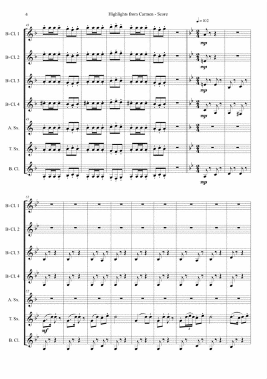 Highlights from Carmen for woodwind ensemble Woodwind Ensemble scores gallery preview page 6