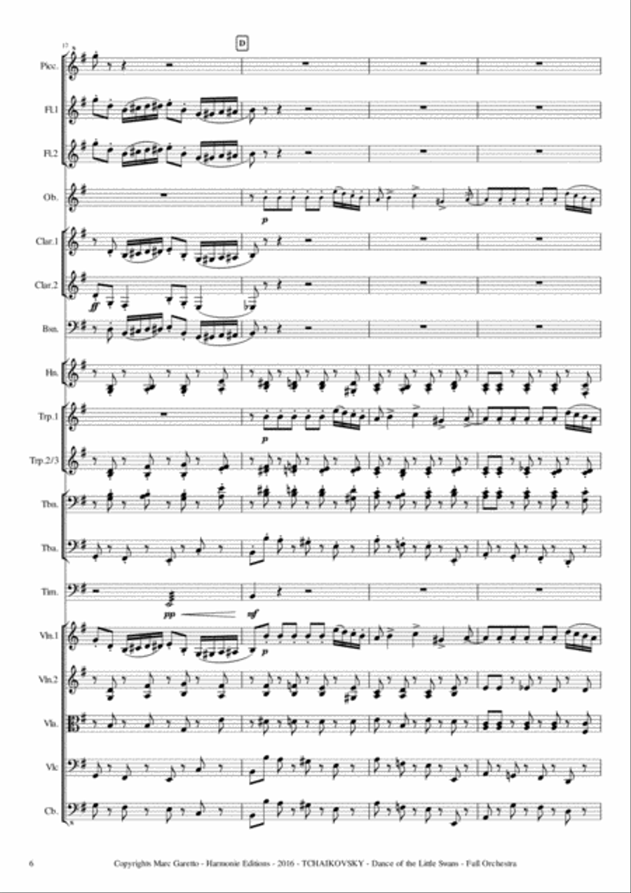 Dance of the Little Swans from SWAN LAKE - Tcha String Orchestra scores gallery preview page 6