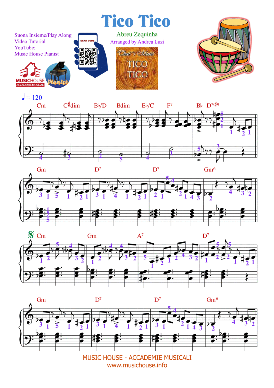 Tico Tico - EASY PIANO Tico Tico - EASY PIANO Easy Piano scores gallery preview page 1