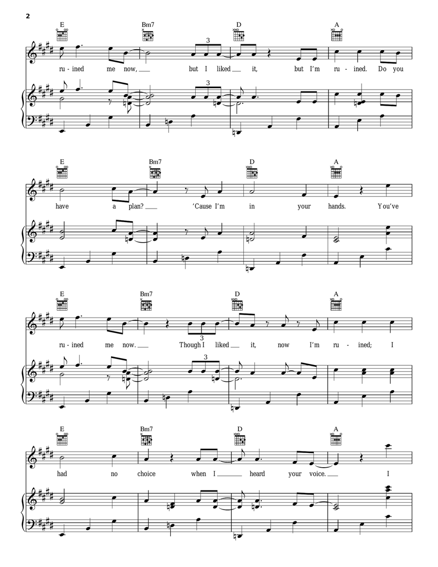 You've Ruined Me You've Ruined Me Piano, Vocal, Guitar scores gallery preview page 2